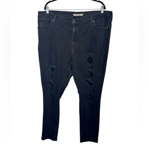 Levi's 711 Skinny Distressed Jeans Black